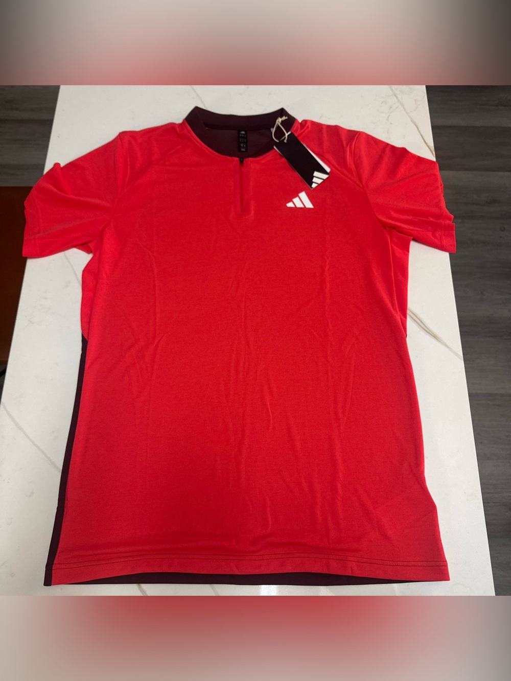 Adidas Men's Large Freelift Pro Short Sleeve Tennis Shirt Semi Lucid Red JC9295